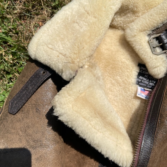 Vintage Gorgeous sheepskin Real shearling leather b3 bomber jacket Sherpa Coat - Picture 8 of 11